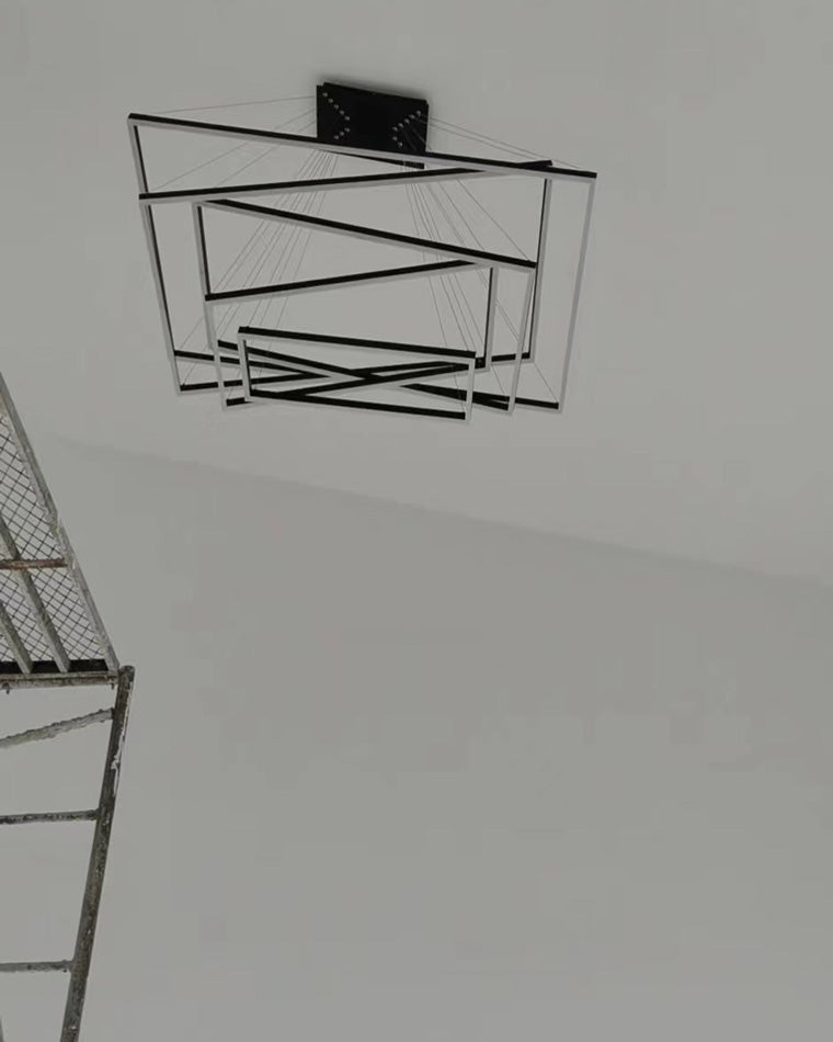 Lustre Rectangulaire à Plusieurs Niveaux - Luminaire Stratégique