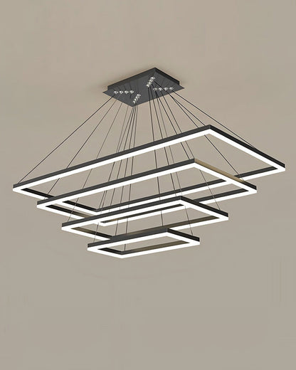 Lustre Rectangulaire à Plusieurs Niveaux - Luminaire Stratégique