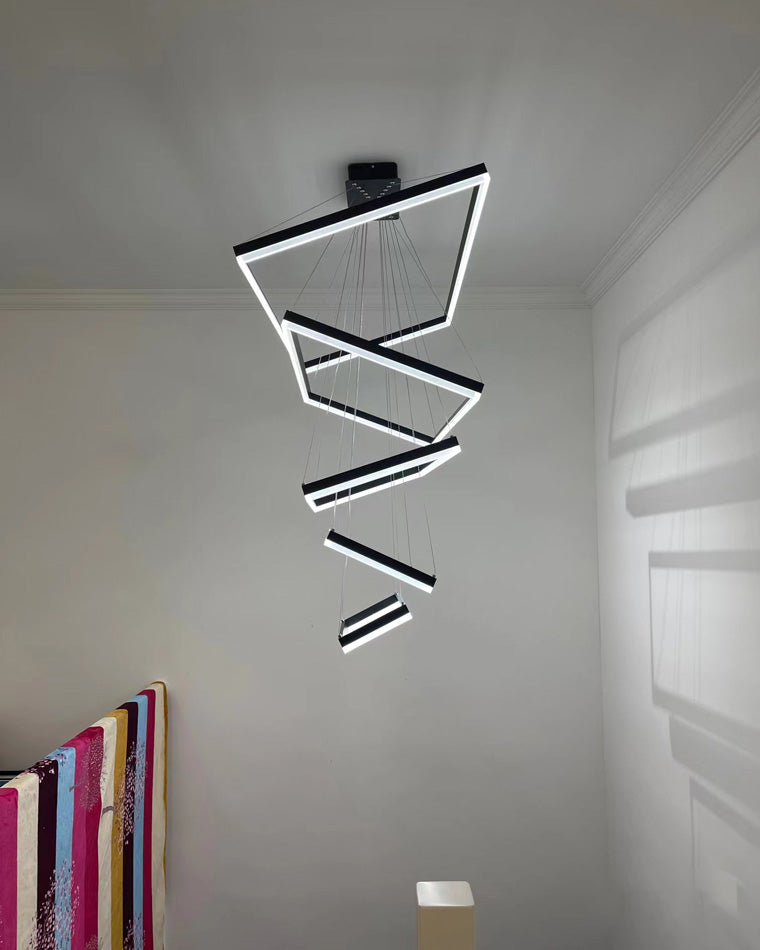 Lustre Rectangulaire à Plusieurs Niveaux - Luminaire Stratégique