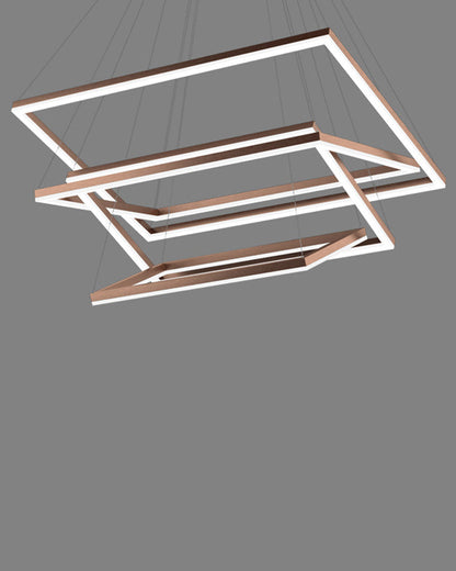 Lustre Rectangulaire à Plusieurs Niveaux - Luminaire Stratégique