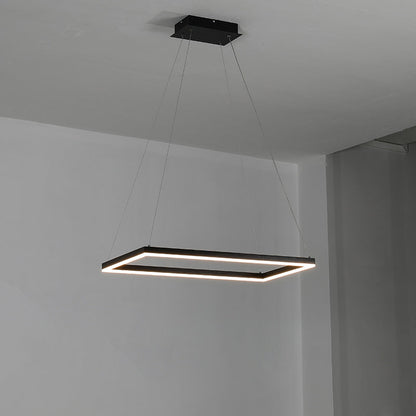 Lustre Rectangulaire à Plusieurs Niveaux - Luminaire Stratégique