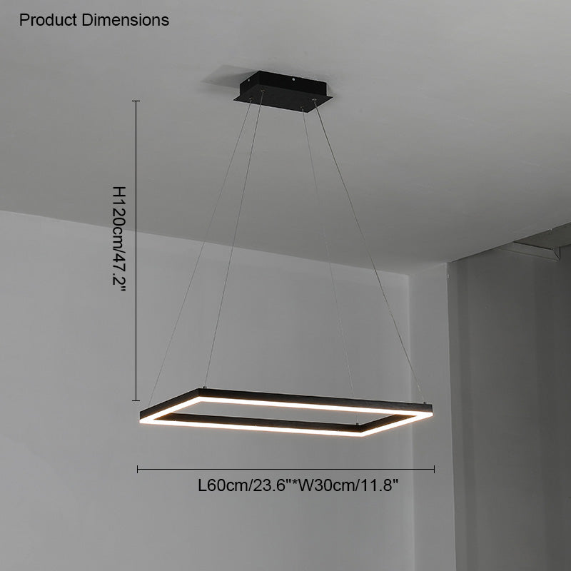 Lustre Rectangulaire à Plusieurs Niveaux - Luminaire Stratégique