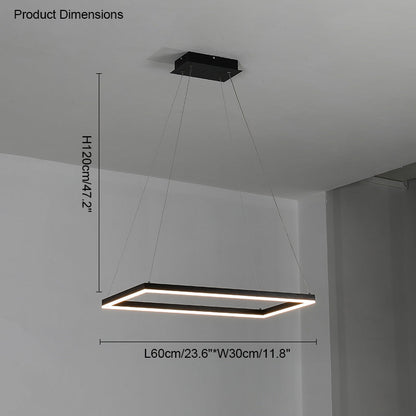 Lustre Rectangulaire à Plusieurs Niveaux - Luminaire Stratégique