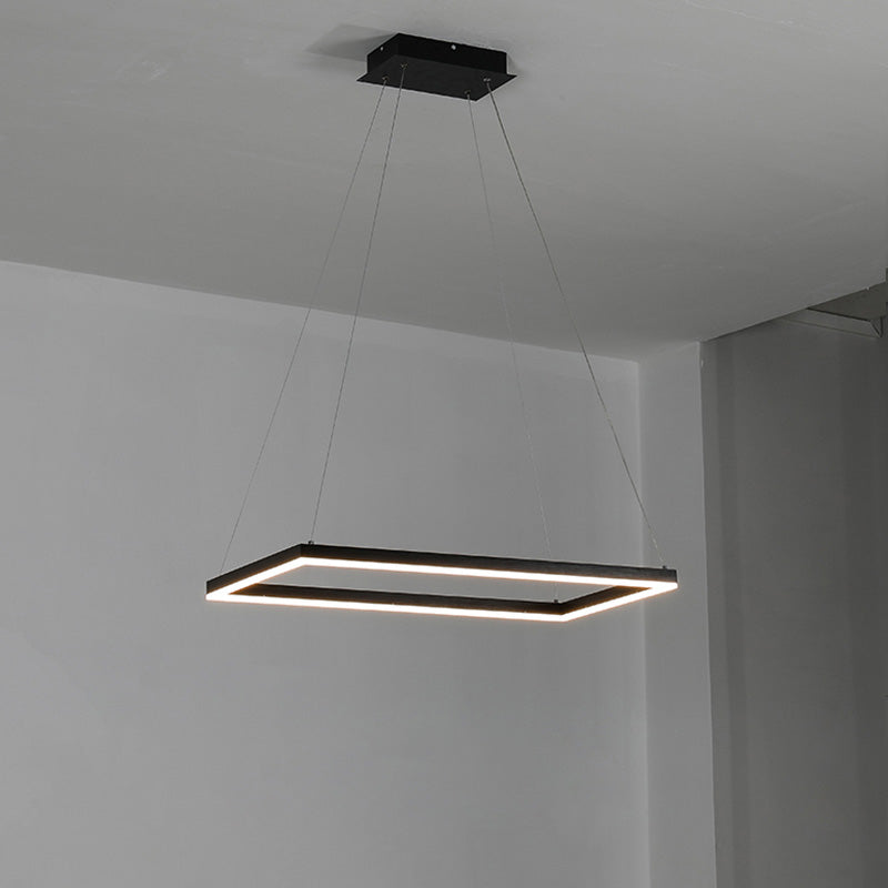 Lustre Rectangulaire à Plusieurs Niveaux - Luminaire Stratégique