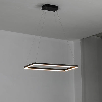 Lustre Rectangulaire à Plusieurs Niveaux - Luminaire Stratégique