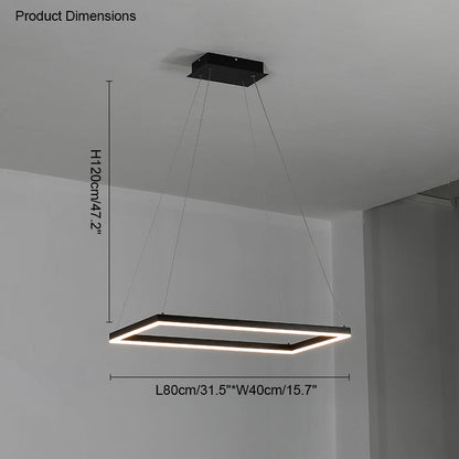 Lustre Rectangulaire à Plusieurs Niveaux - Luminaire Stratégique