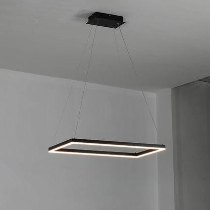 Lustre Rectangulaire à Plusieurs Niveaux - Luminaire Stratégique