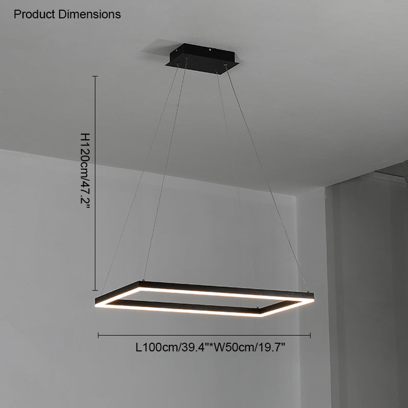 Lustre Rectangulaire à Plusieurs Niveaux - Luminaire Stratégique