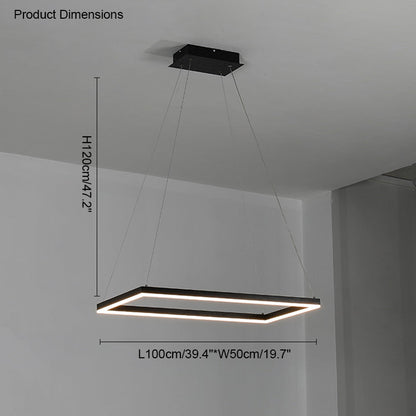 Lustre Rectangulaire à Plusieurs Niveaux - Luminaire Stratégique