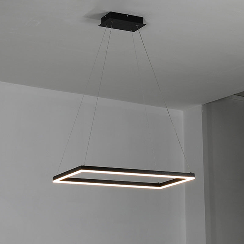 Lustre Rectangulaire à Plusieurs Niveaux - Luminaire Stratégique