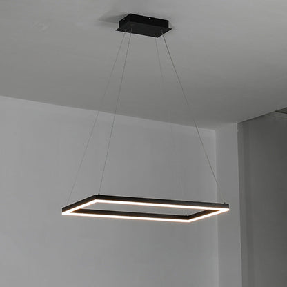 Lustre Rectangulaire à Plusieurs Niveaux - Luminaire Stratégique