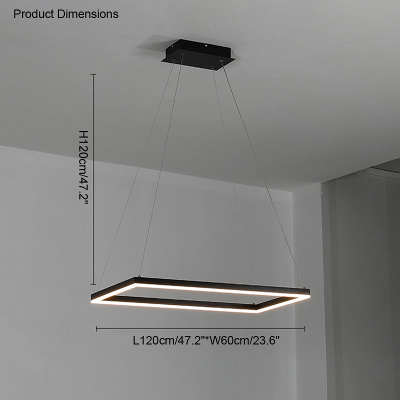 Lustre Rectangulaire à Plusieurs Niveaux - Luminaire Stratégique
