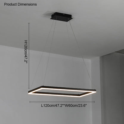 Lustre Rectangulaire à Plusieurs Niveaux - Luminaire Stratégique