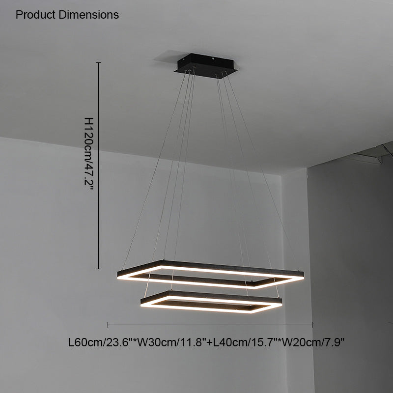 Lustre Rectangulaire à Plusieurs Niveaux - Luminaire Stratégique