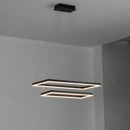 Lustre Rectangulaire à Plusieurs Niveaux - Luminaire Stratégique