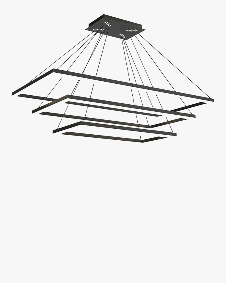 Lustre Rectangulaire à Plusieurs Niveaux - Luminaire Stratégique