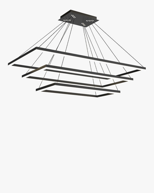 Lustre Rectangulaire à Plusieurs Niveaux - Luminaire Stratégique