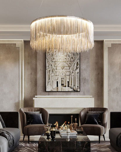 Lustre Rond - Éclat Frangé