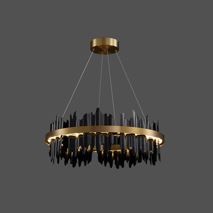 Lustre Rond - Iceberg Noir & Or
