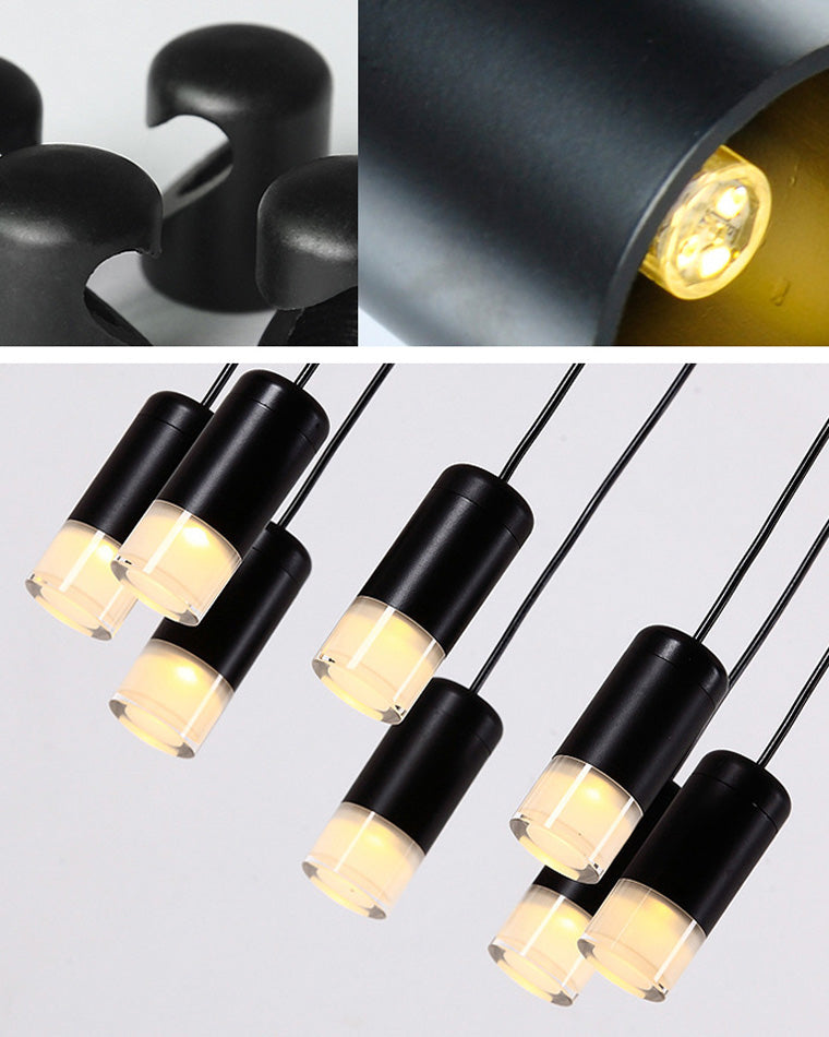 Lustre Sculptural en Fil Métallique