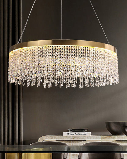 Lustre Solaris Rond en Cristal