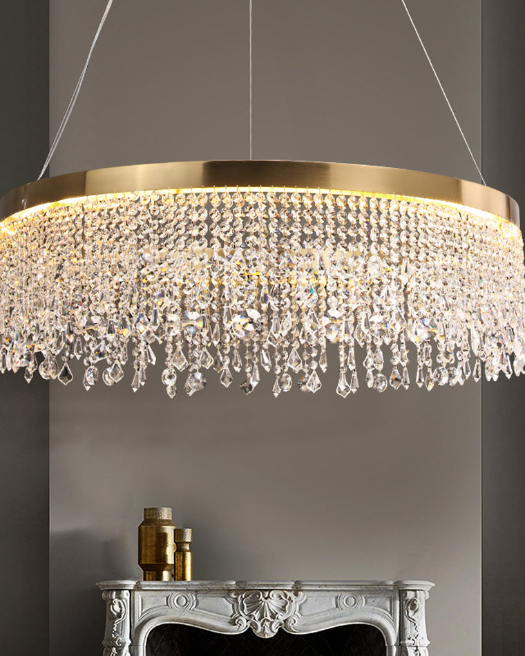 Lustre Solaris Rond en Cristal