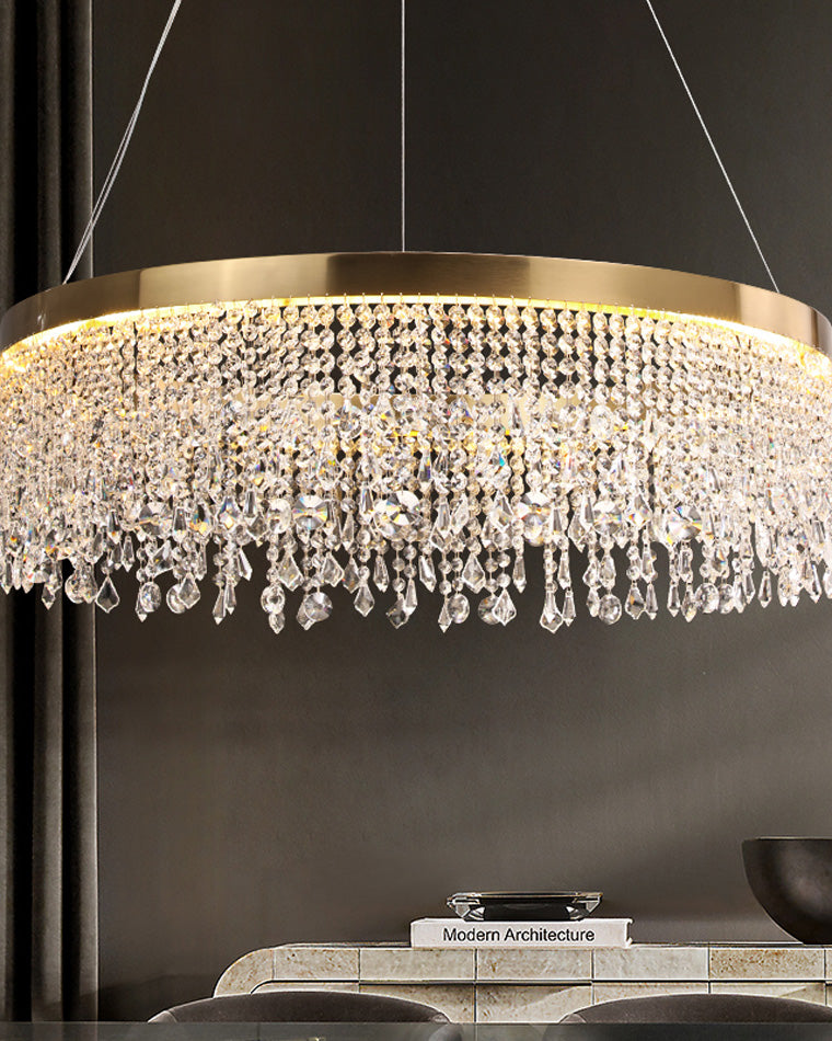 Lustre Solaris Rond en Cristal