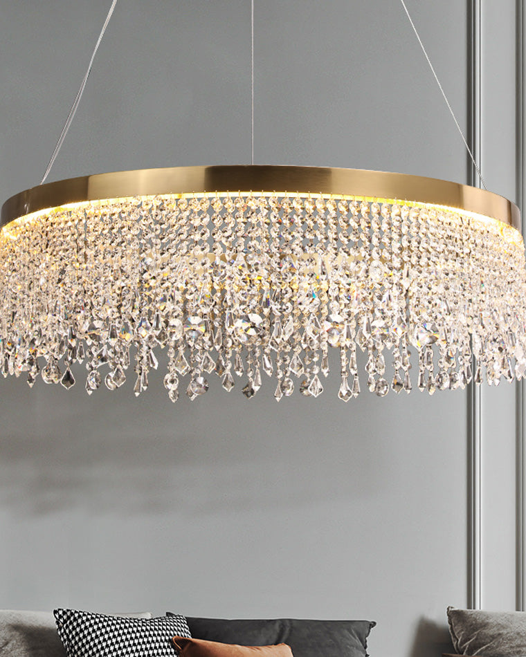 Lustre Solaris Rond en Cristal