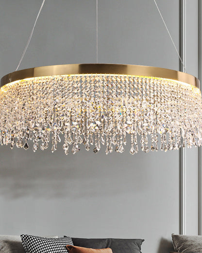 Lustre Solaris Rond en Cristal