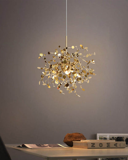 Lustre Suspendu - Nuage Métallique Argent/Or