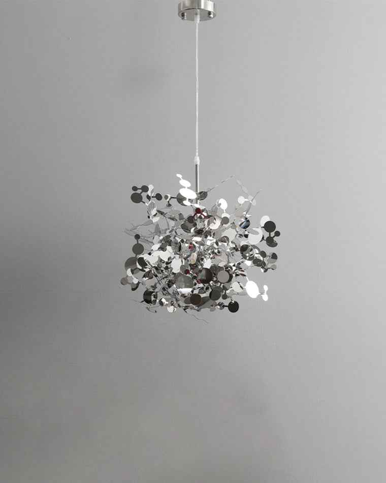 Lustre Suspendu - Nuage Métallique Argent/Or