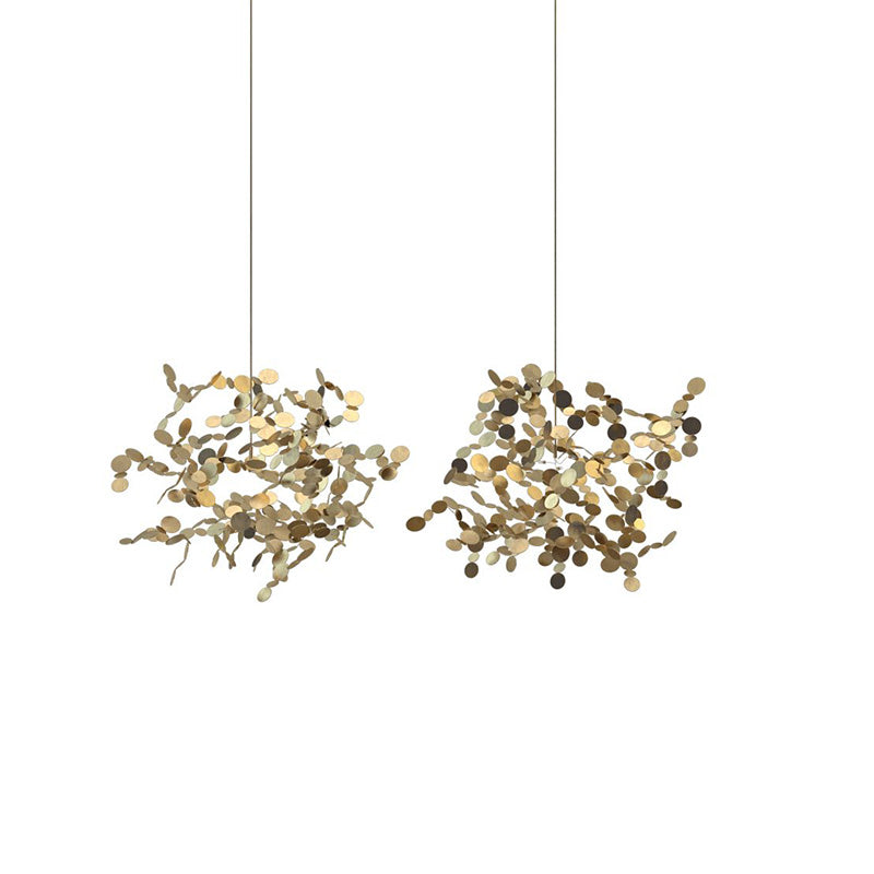Lustre Suspendu - Nuage Métallique Argent/Or