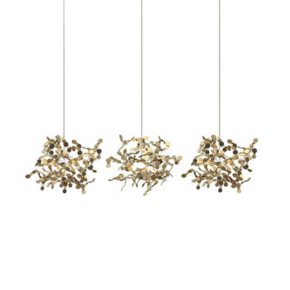 Lustre Suspendu - Nuage Métallique Argent/Or