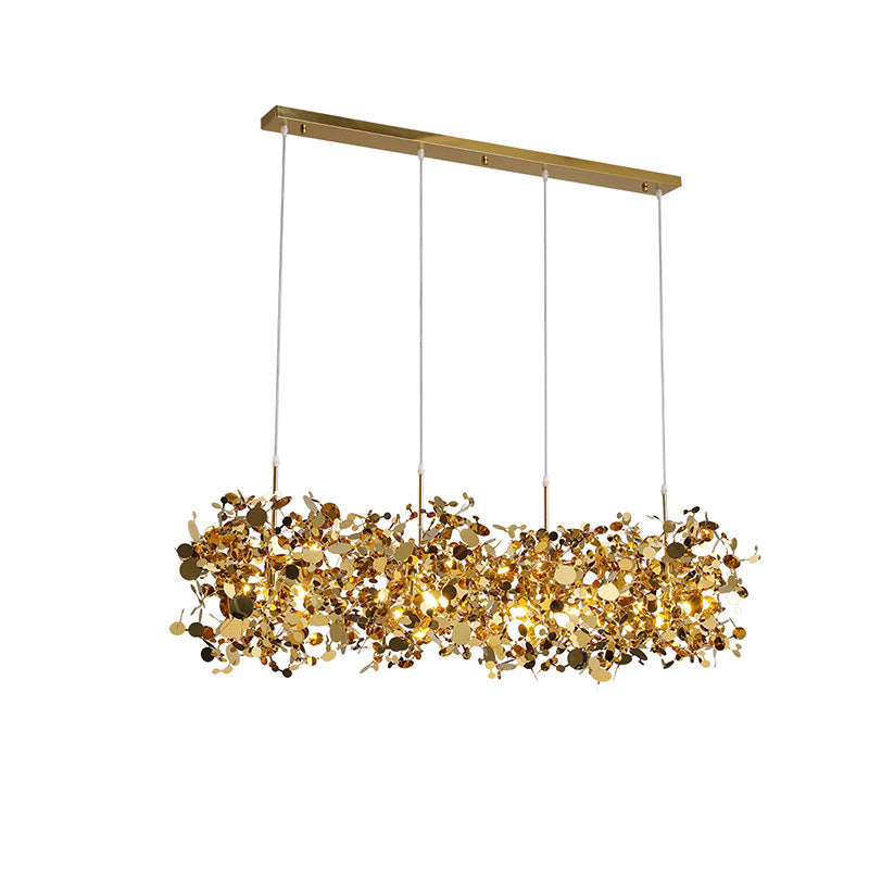Lustre Suspendu - Nuage Métallique Argent/Or