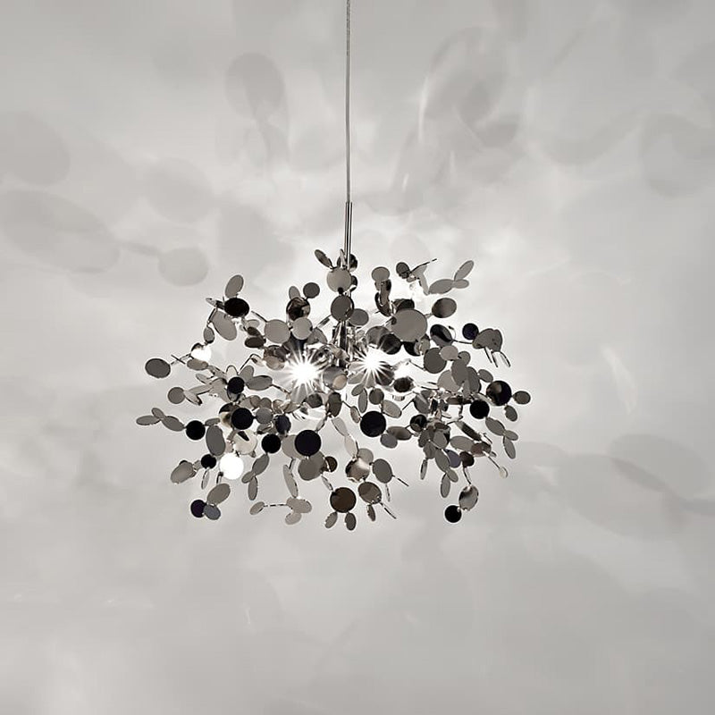 Lustre Suspendu - Nuage Métallique Argent/Or
