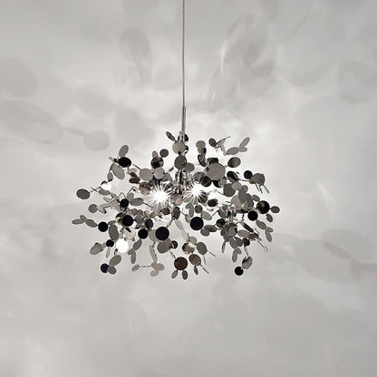 Lustre Suspendu - Nuage Métallique Argent/Or