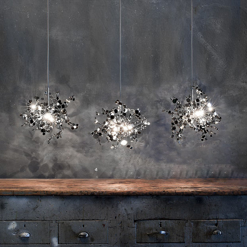 Lustre Suspendu - Nuage Métallique Argent/Or