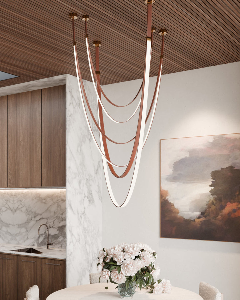 Lustre Suspendu Ruban Café