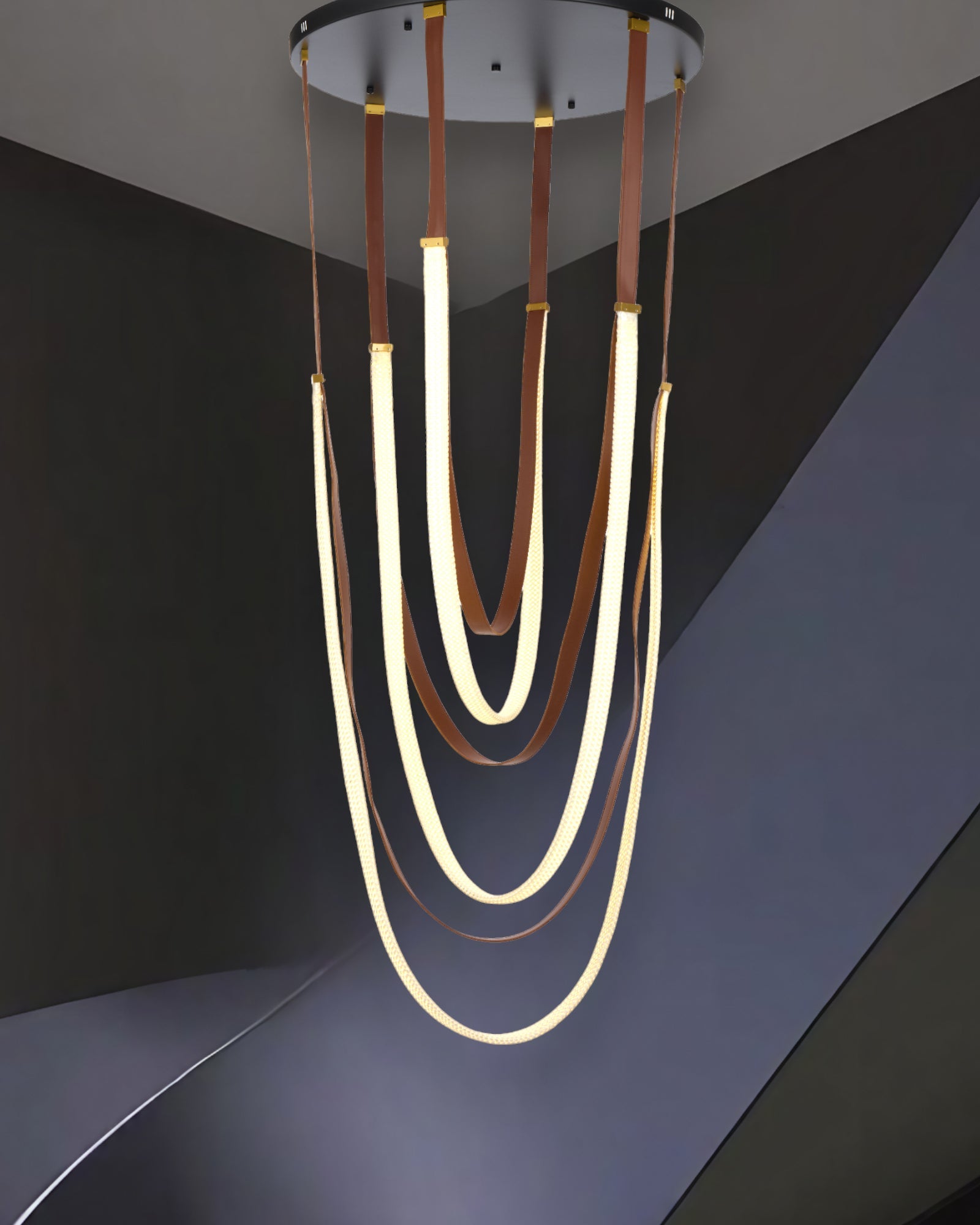Lustre Suspendu Ruban Café