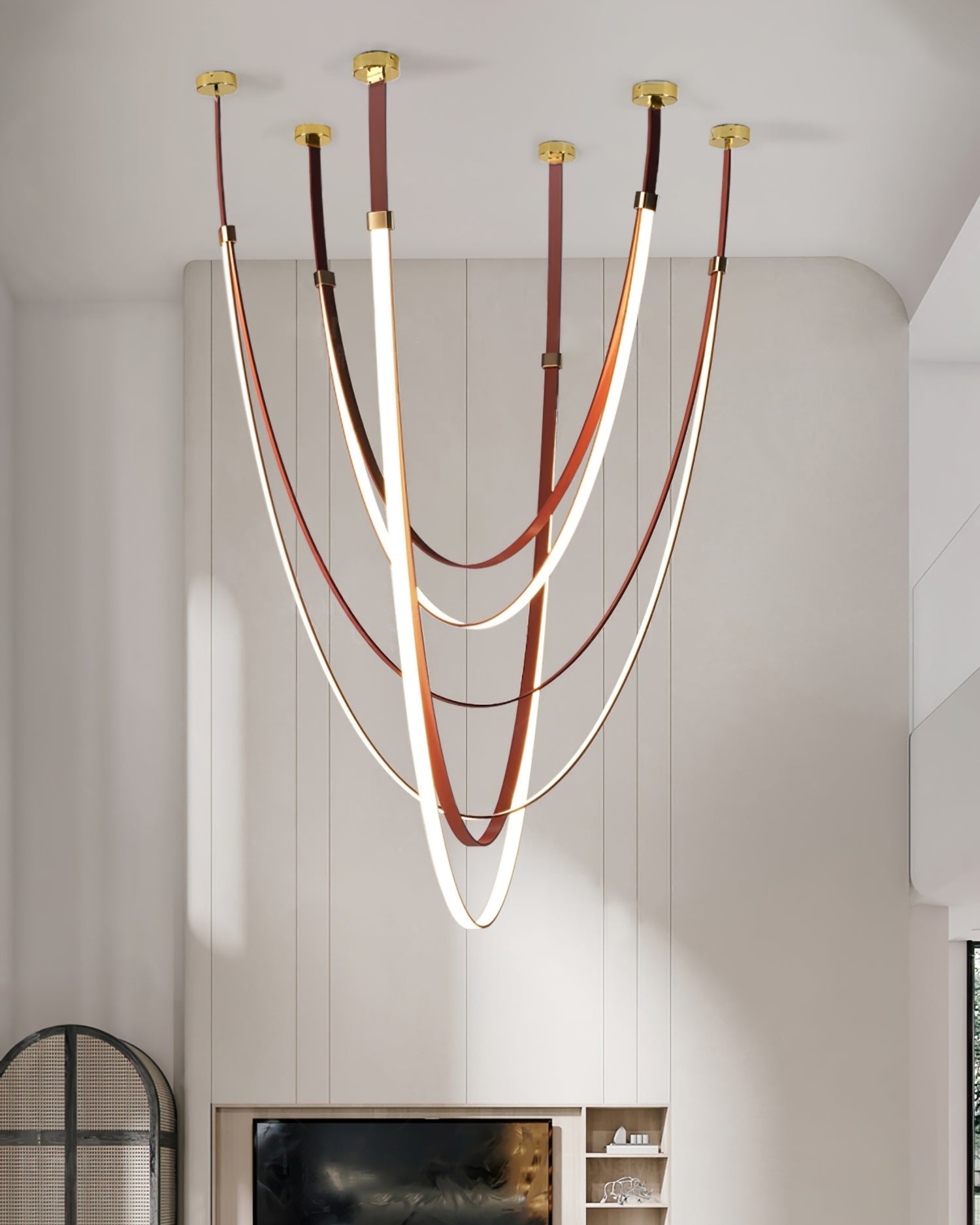 Lustre Suspendu Ruban Café