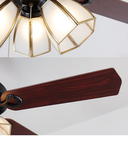 Lustre Ventilateur Vintage en Verre Borealys