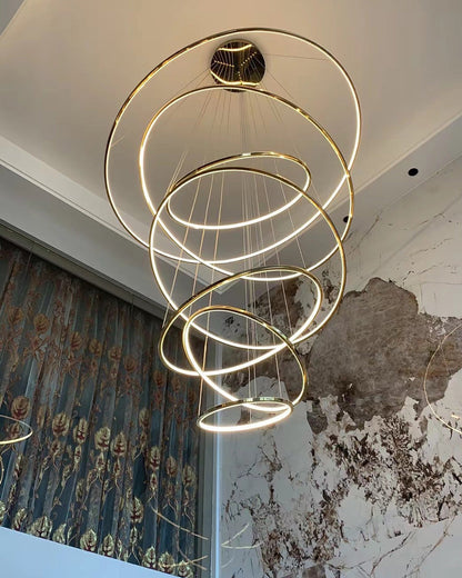 Lustre à Anneaux Multi-Niveaux - Halo Tiered Circles