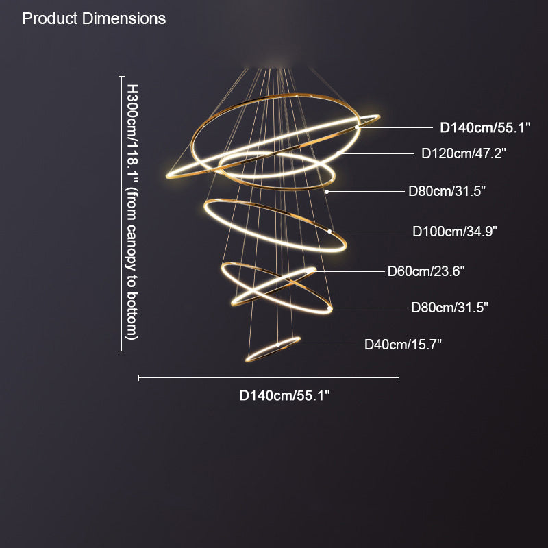 Lustre à Anneaux Multi-Niveaux - Halo Tiered Circles