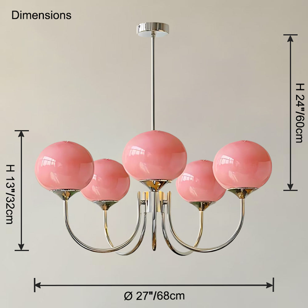 Lustre à Bulles en Verre Rose - Glamour Rose
