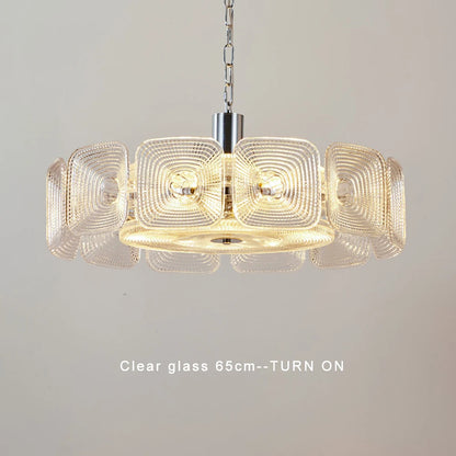 Lustre avec abat-jour verre - Style Vintage Retro