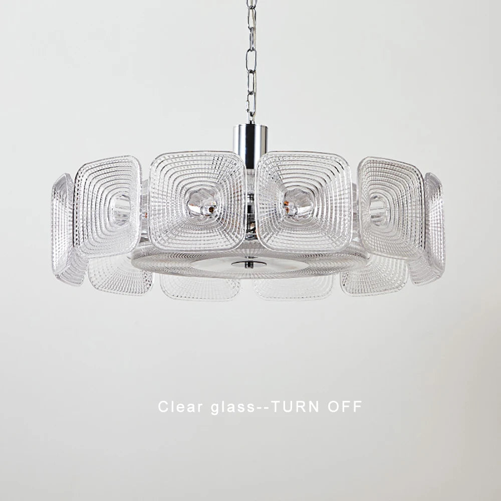 Lustre avec abat-jour verre - Style Vintage Retro