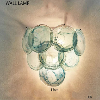 Lustre avec abat-jour verre - Style Vintage Retro