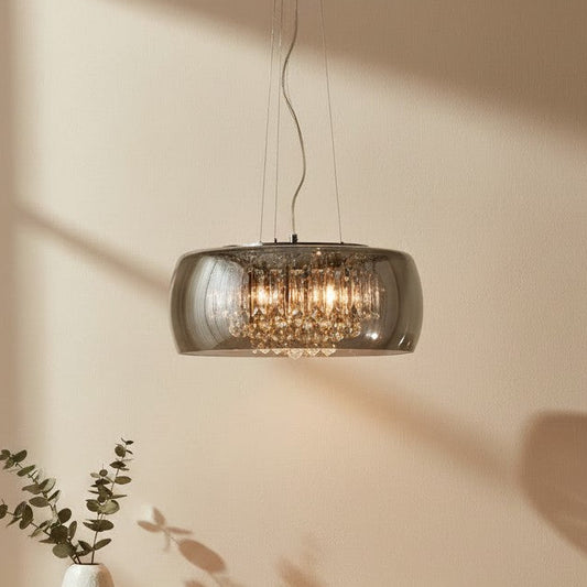 Lustre avec gouttes de verre - style design pour salon