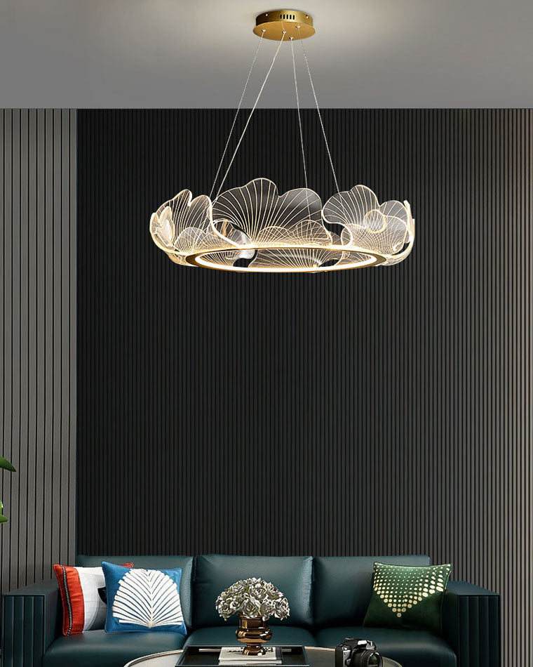 Lustre en Feuilles de Ginkgo -Élégance Naturelle