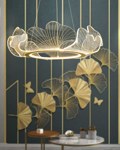 Lustre en Feuilles de Ginkgo -Élégance Naturelle